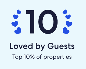 10 out of 10. Loved by Guests. Top 10% of properties.